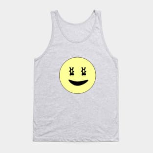 Classic retro Smiley Face Emoji with Bunny Eyes Tank Top